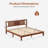 Mid Century Solid Wood Platform Bed with Headboard, Wood Slat Support, No Box Spring Needed-522073441