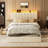 Upholstered Queen Platform Bed with 4 Storage Drawers, Storage Bed with LED light & Charging Station, Velvet Tufted Headboard with Adjustable Bedside Tables, No Box Spring Needed, Beige-1047095335-1047095338