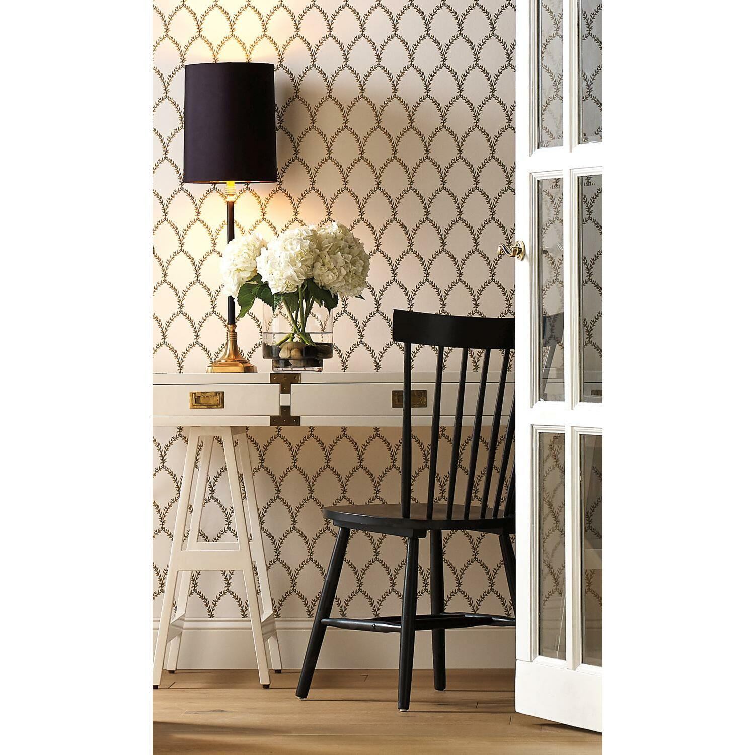 Laurel Wallpaper Roll, Gold/White