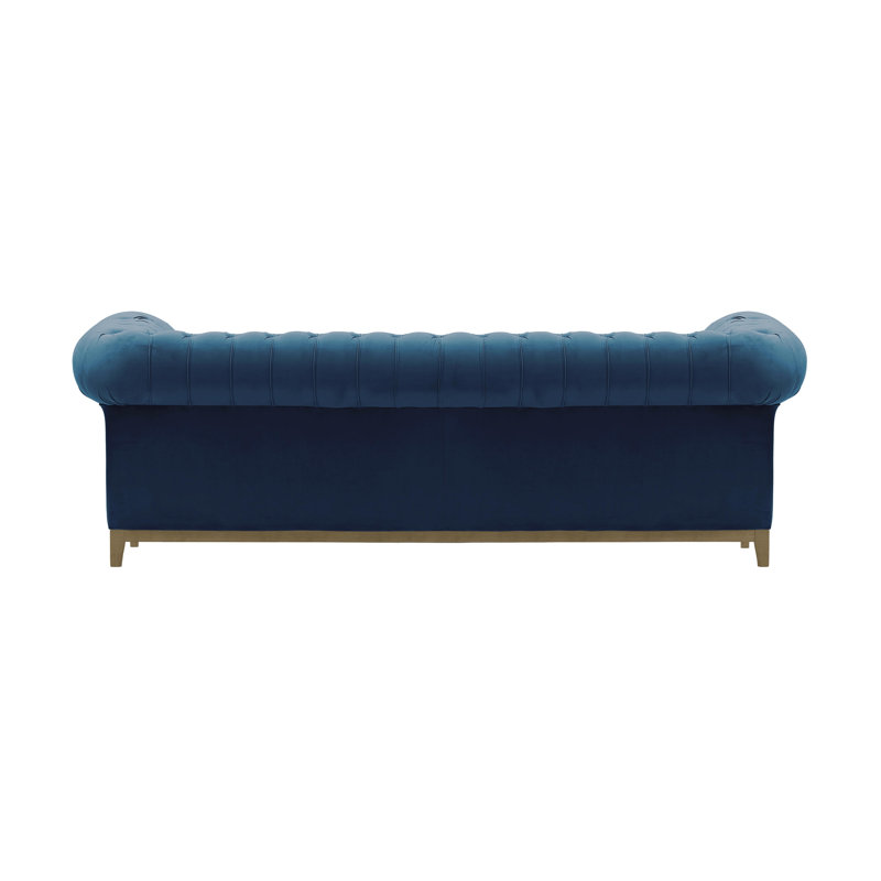 Fryar Velvet Sofa, Blue, Olive Green, 3