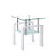 Table d'appoint en verre trempé transparent, 2 espaces de rangement pour un salon confortable, un incontournable