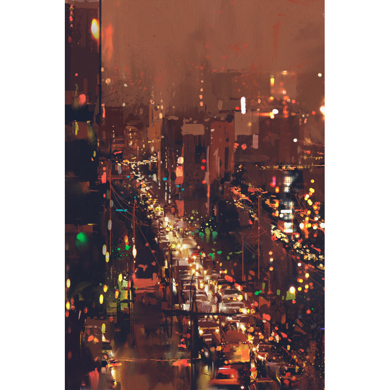 Night Cityscape - Wrapped Canvas Print, 30cm H x 20cm W x 3.8cm D