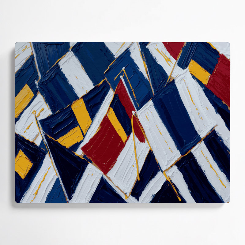 «Nautical Signal drapeaux», art mural en métal bleu, H 16 po x l 20 po