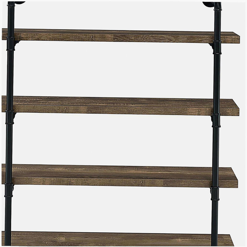 Tablette murale en chêne noir et rétro de 40 pouces, Noir / brun, (4 Shelves) 46" H x 39.43" W x 11.68" D