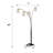 Black 4-Head Crystal Inspired Arch Floor Lamp