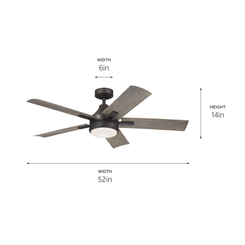 52'' Ceiling Fan with LED Lights, Olde Bronze
