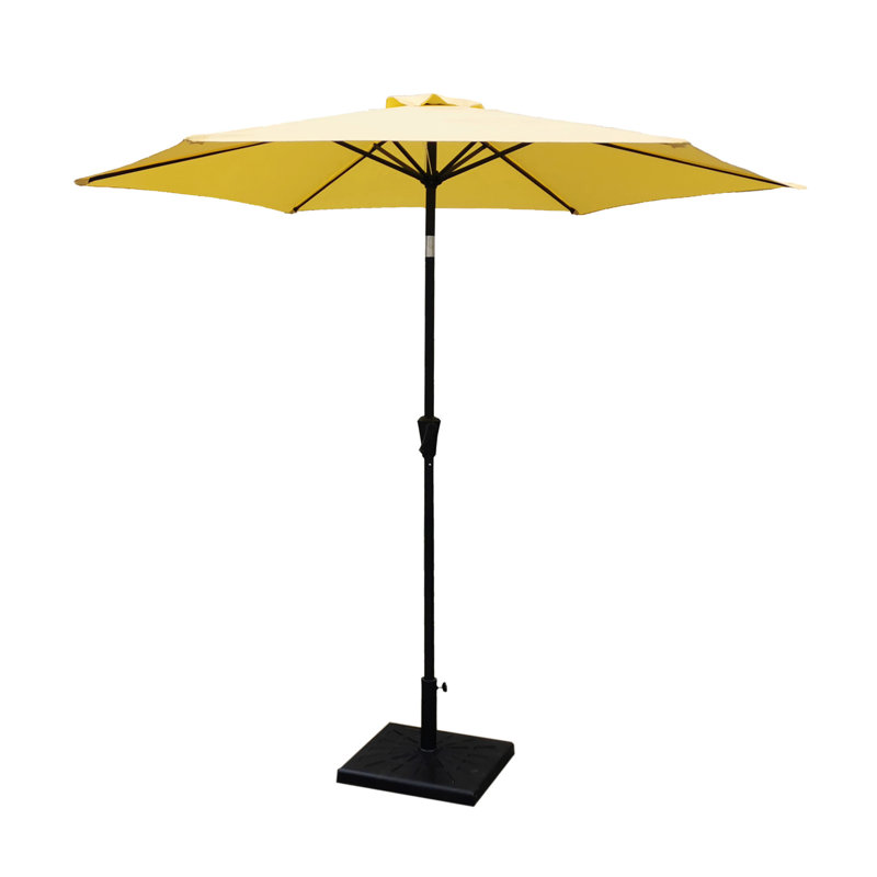Parasol d'extérieur résistant à la rouille avec fonctions polyvalentes et conception durable, Jaune