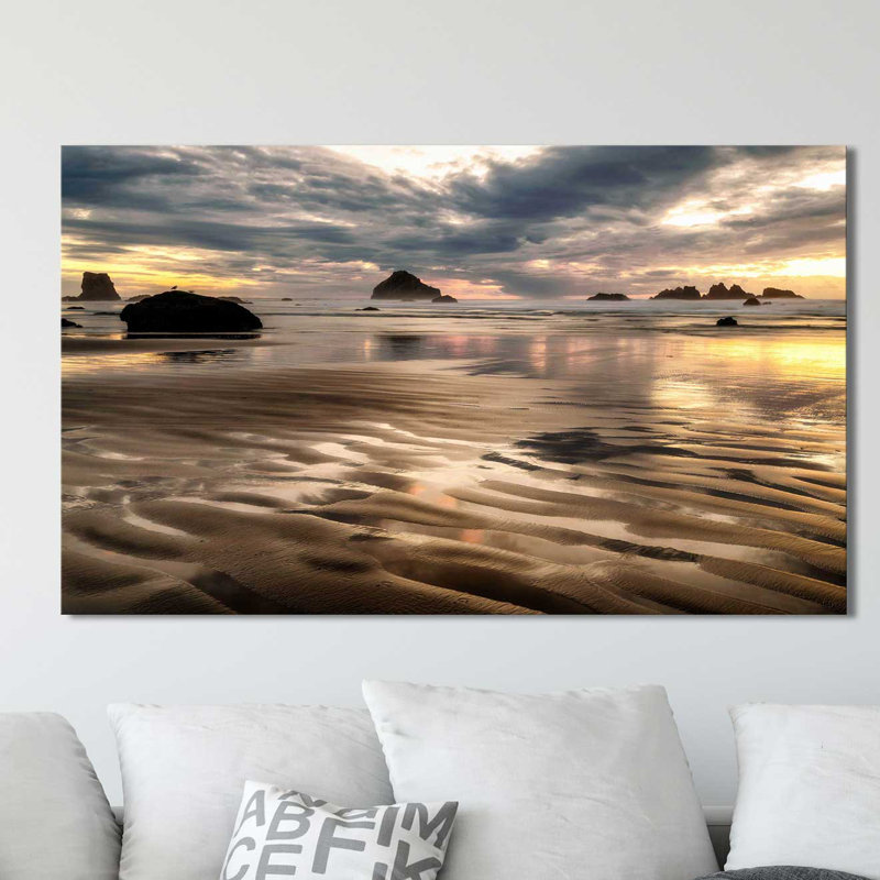 «Pacific Low Tide», reproduction de photo, H 18 po x l 30 po x P 1 po, Toile tendue