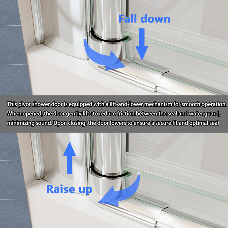 36-37.9 in. W x 72 in. H Frameless Bi-fold Shower Doors with Clear SGCC Tempered Glass, Chrome