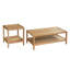 Table basse avec rangement surélevé en bois d'acacia massif Gerlisa