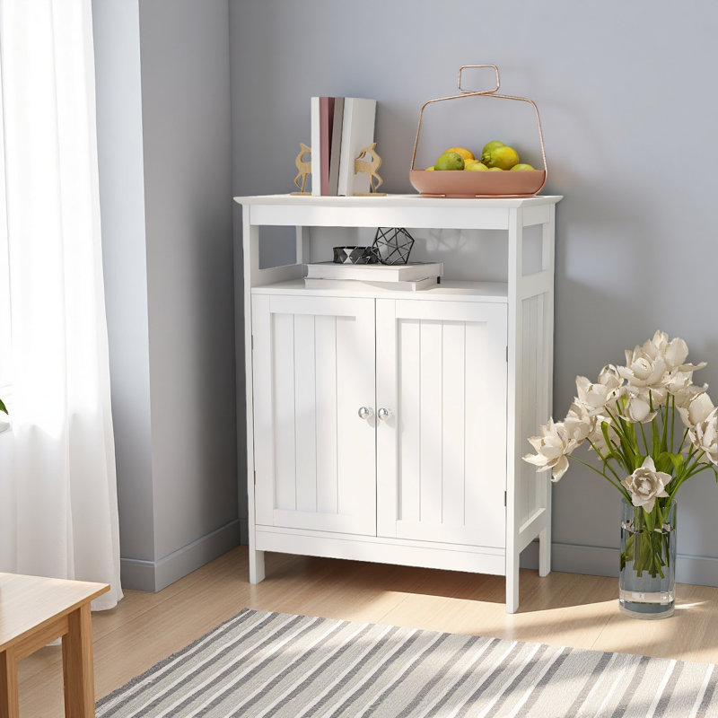 Armoire de rangement pour salle de bain avec portes à double volet