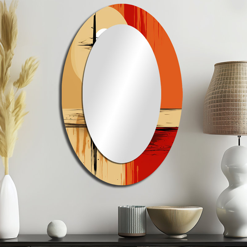 Pleine lune célébration de la solitude - miroir mural moderne ovale, 36 po x 24 po