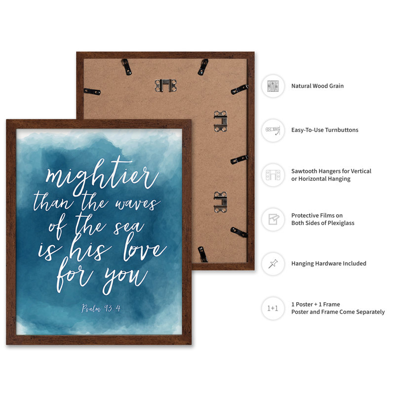 Mightier Than The Waves No2, Affiche, H 11 po x l 14 po, Encadrement brun