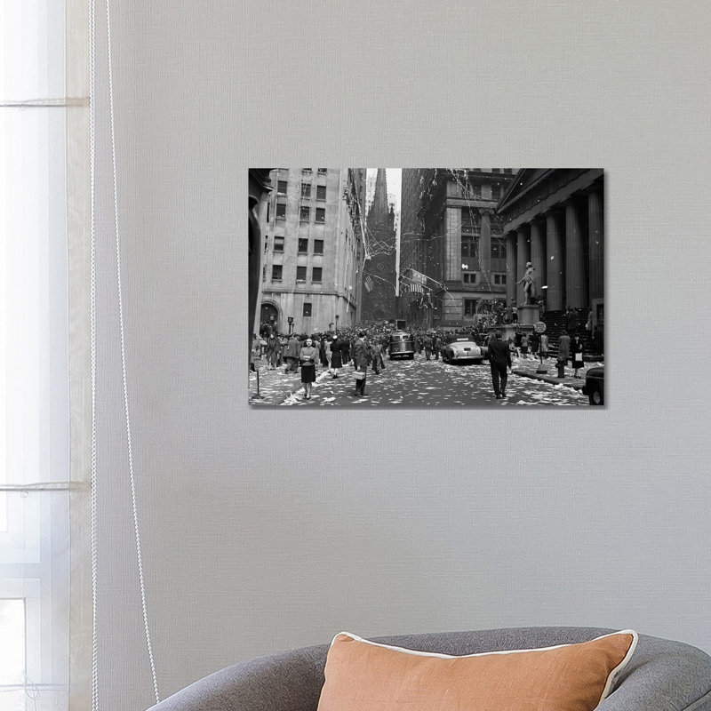 1940s New York City Wall Street Ticker Tape Parade, Celebration Of V-E Day, May 8th, 1945 - Wrapped Canvas Print