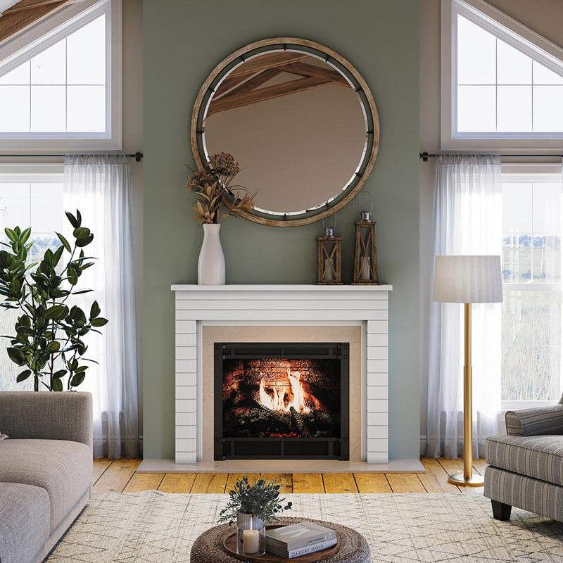 Country Living Lenora Wood Fireplace Mantel Surround Kit | 48" x 41" Opening | 66" x 53.5", White Paint