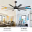 Grand ventilateur de plafond 75 "avec lumière DEL et télécommande