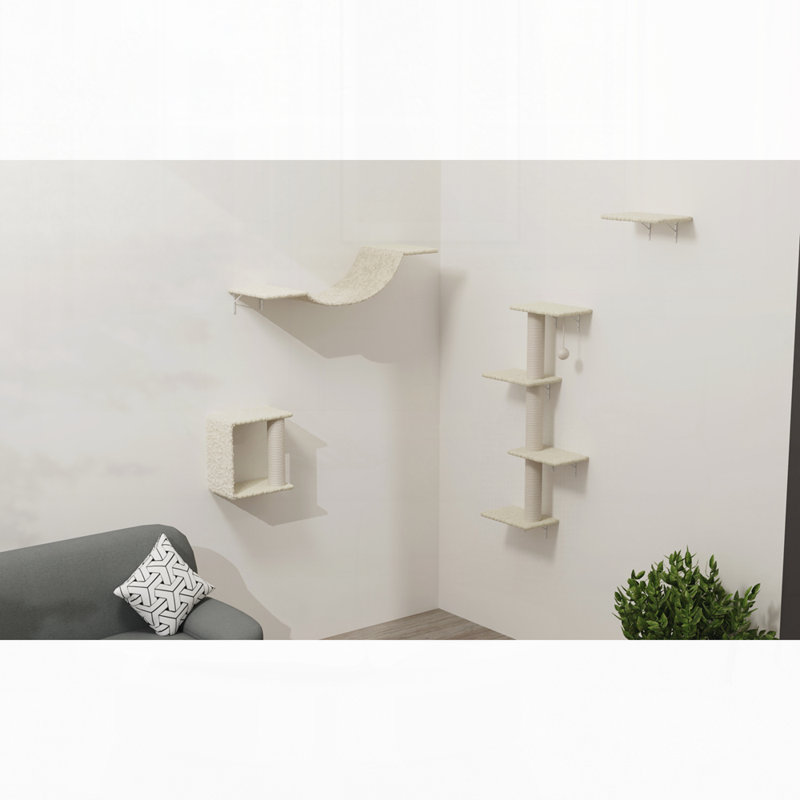 Meuble mural moderne pour chat, Beige