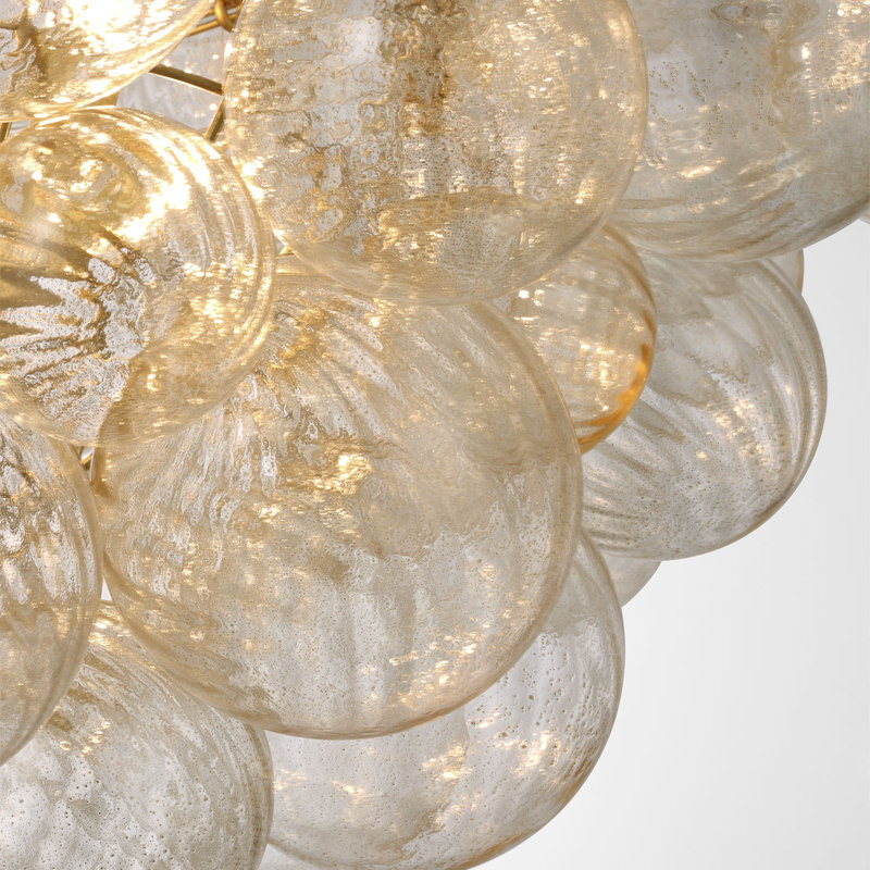 Julie Neill Talia Large Chandelier in Gild with Gold Fleck Glass
