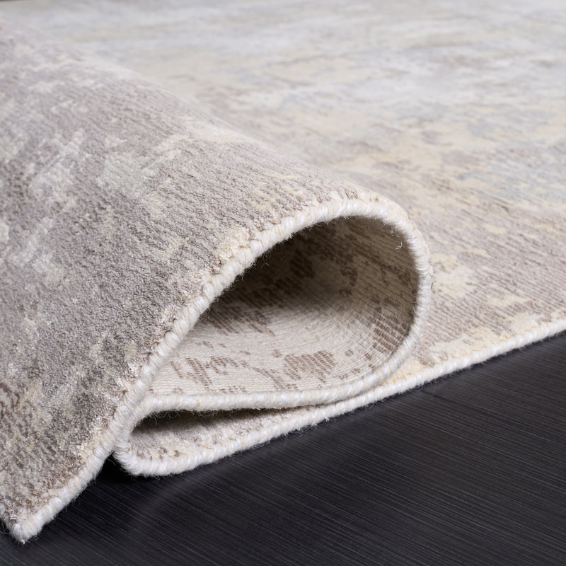 Tapis gris tissé à plat à la main Mcelroy, Rectangle 8 pi x 10 pi