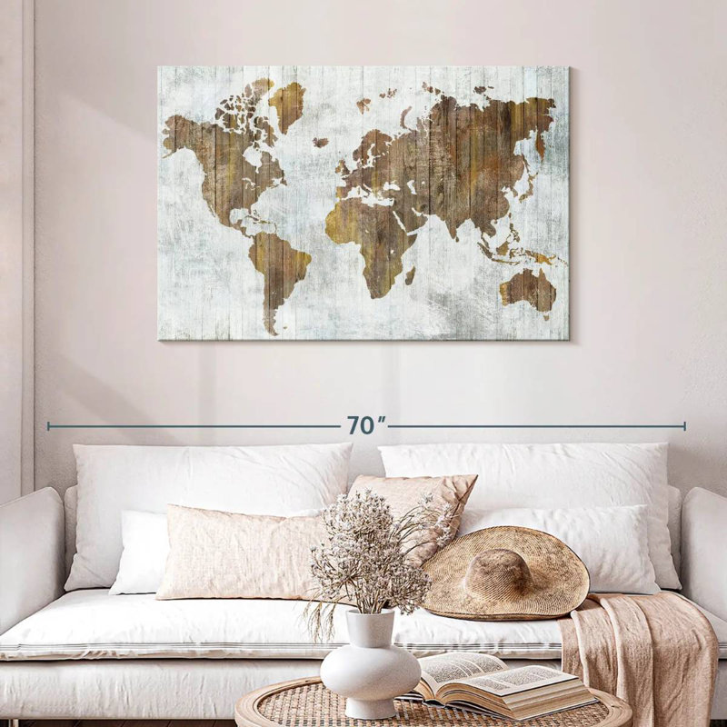 Carte du monde Aliaz II, H 30 po x l 45 po