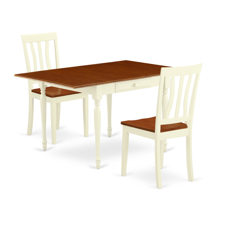Ensemble de salle à manger Boxborough, 3 pièces, Cerisier, Babeurre