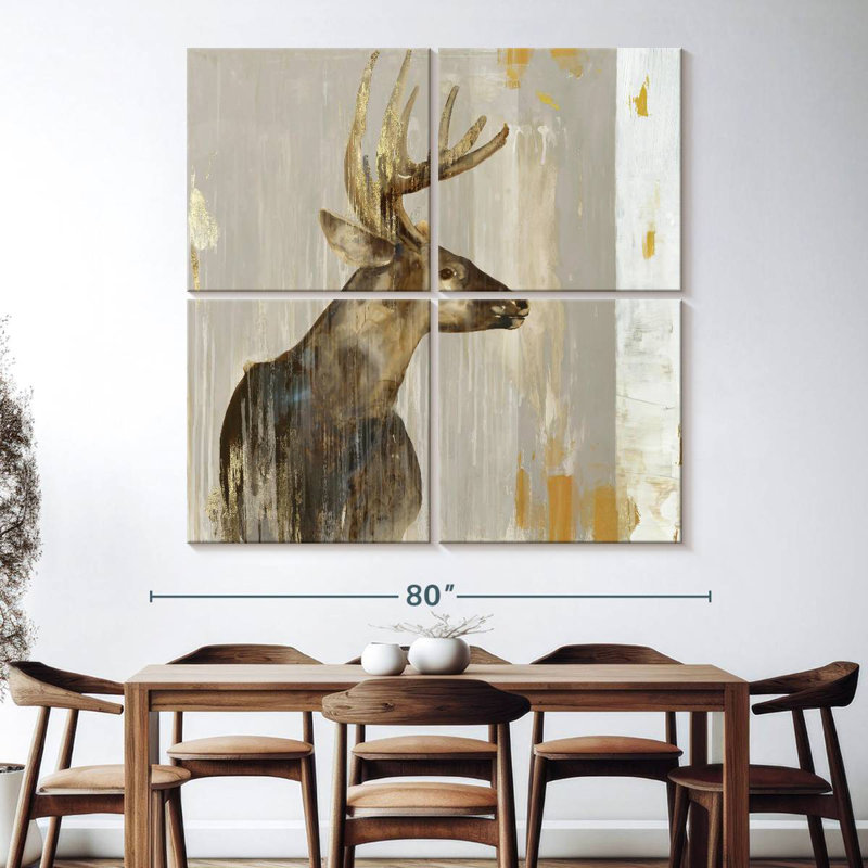 Brampt cerf II, H 74 po x l 74 po