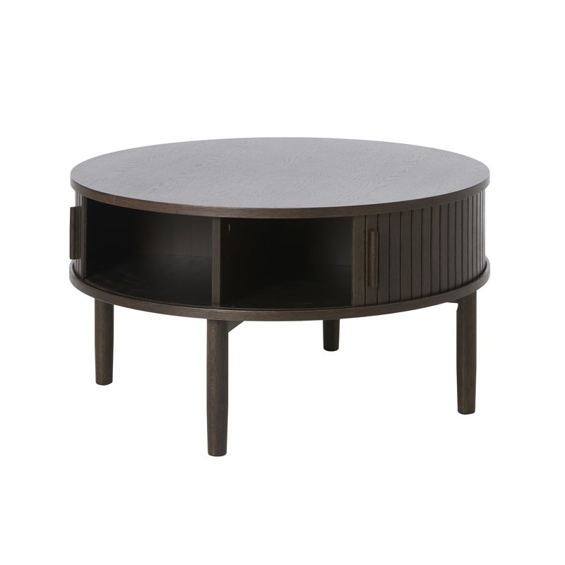 Tarcha Coffee Table with Storage, Dark Brown Wood