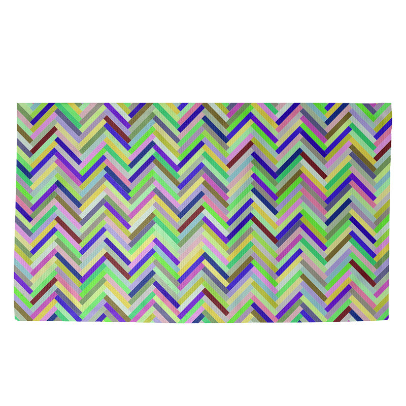 Tapis de zone verte chevrons Mcguigan, Rectangle 3 pi x 5 pi