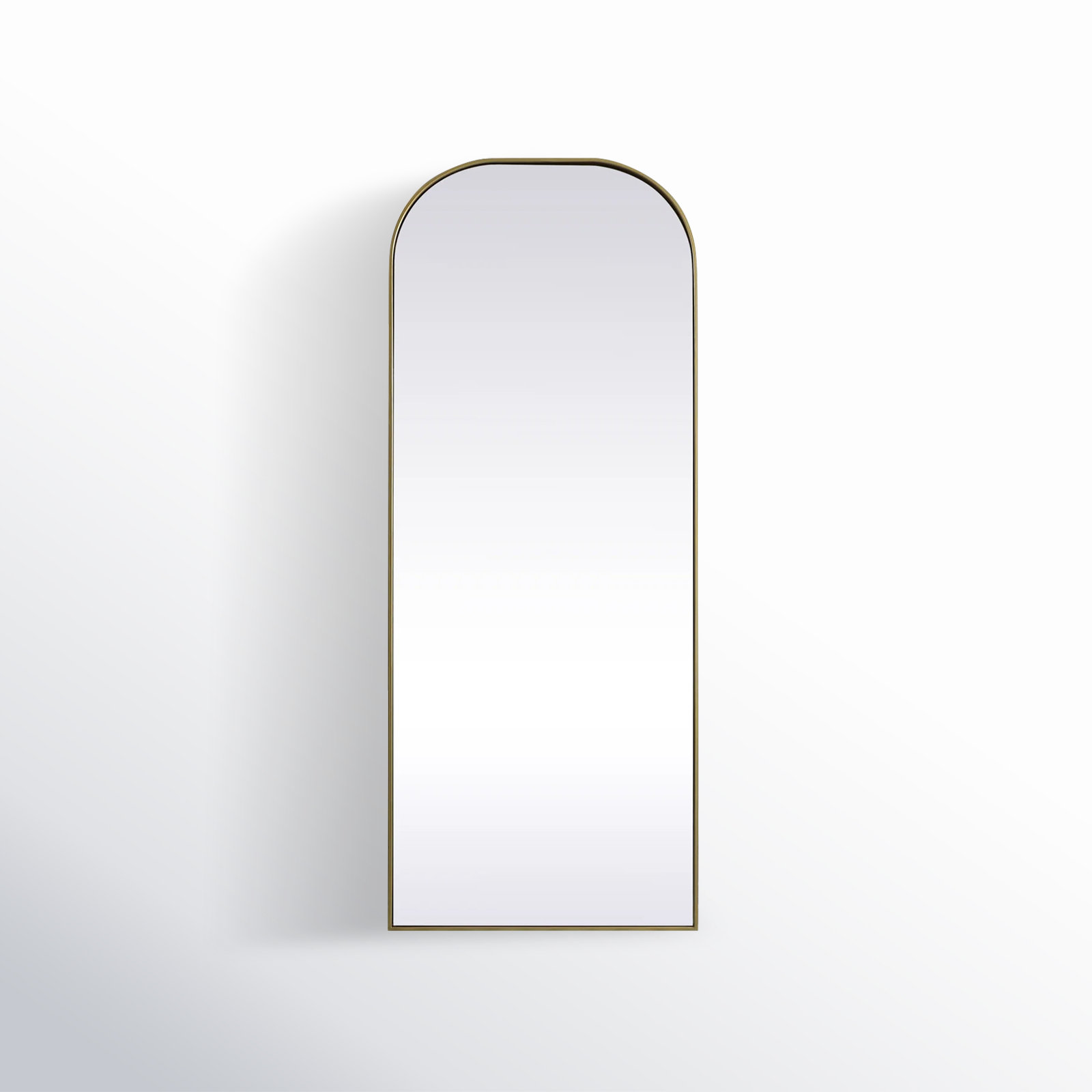 Sabine Metal Arch Floor Mirror, 76" x 32", Brass