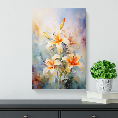 Lily Flower Impressionism No.3 - Wrapped Canvas