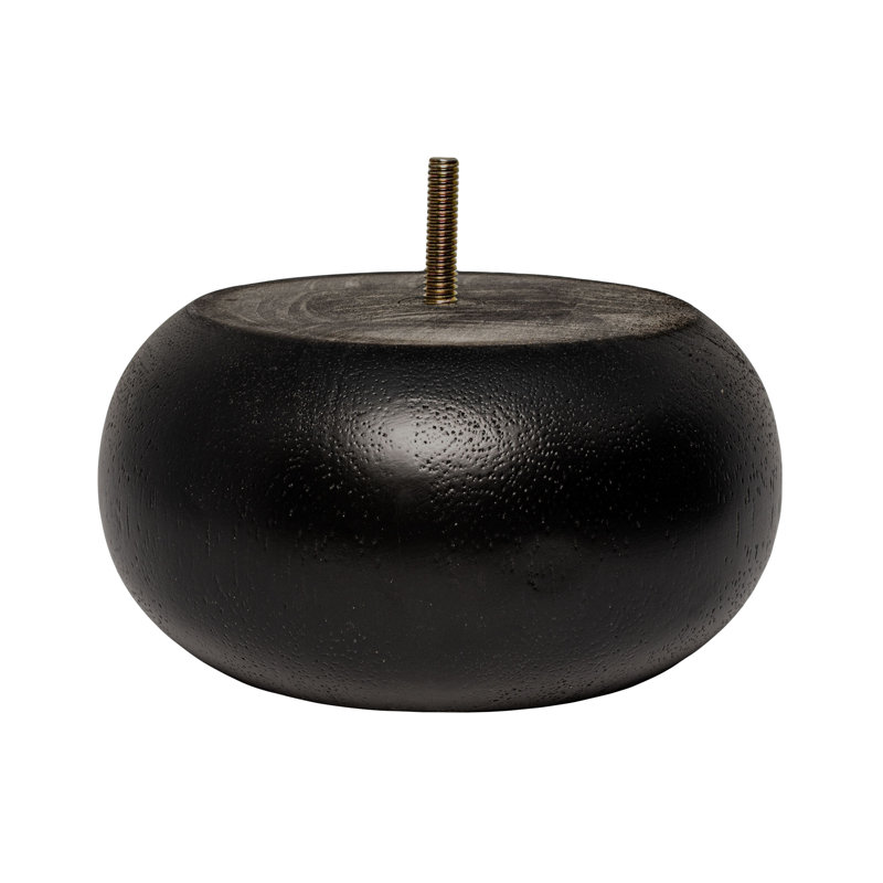 Espresso Solid Hardwood Round Bun Foot Set with Drill Bit