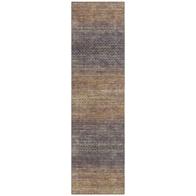 Machine Washable Indoor/Outdoor Xhevrie Eggplant Rug