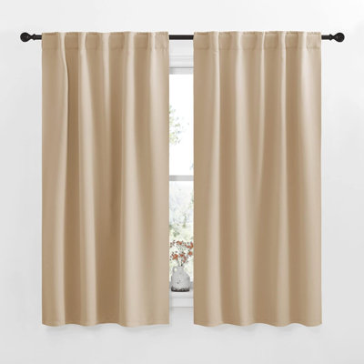 Blackout Curtains for Living Room, Thermal Insulated Solid Window Panels, Room Darkening Drapes for Bedroom/Kitchen, 2 Pieces