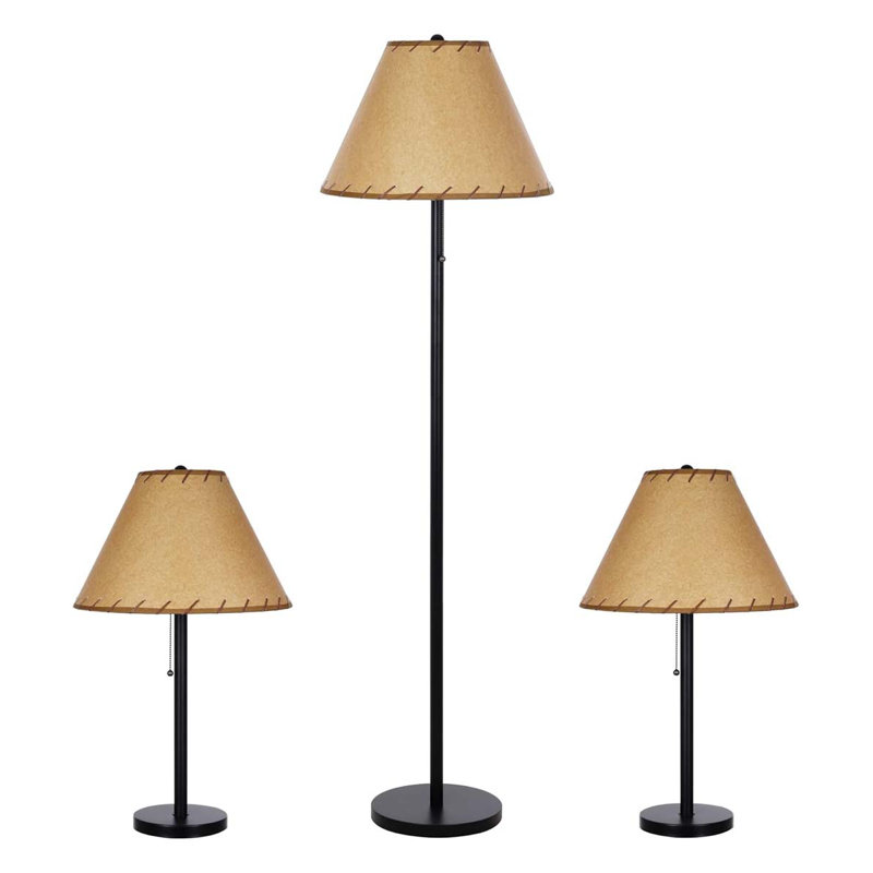 58'' Rustic Bronze Traditional Floor & Table Lamp Set