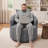 34.65'' W Upholstered Swivel Accent Chair, Oversized Reading Chair-884762491