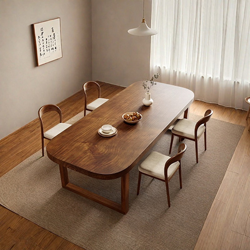 Rectangular solid wood dining table, 29.53"H x 63"L x 31.5"W
