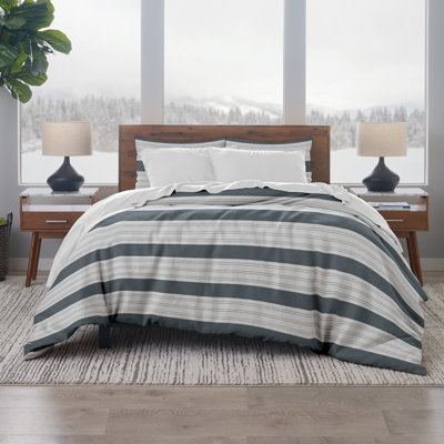 Ensemble de housse de couette rayée en coton French Linen