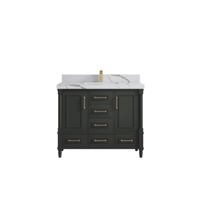 Aberdeen 42'' Single Bathroom Vanity with Quartz Top