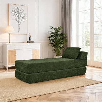 Convertible Daybed &Guest Bed Fold Out Sleeper With Queen Size Mattress