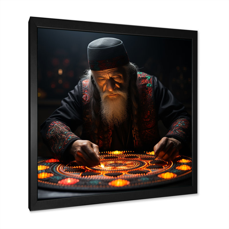 «Judaism Kippah Traditions» sur toile, H 30 po x l 30 po x P 1 po, Cadre simple noir