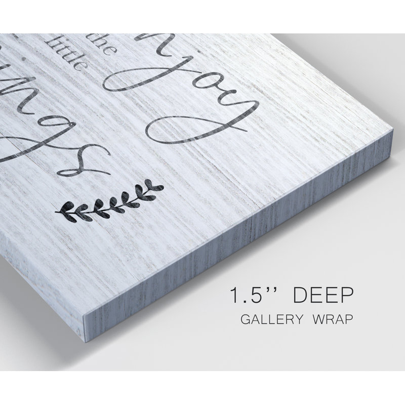 Enjoy the Little Things - Reproduction d'art textuel sur toile tendue, H 27 po x l 18 po x P 1 po