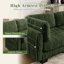 Canapé d'angle modulaire 4 places en chenille à détails froncés, 2 poufs amovibles, mousse haute densité, coussins de dossier épais-301361377-301361378