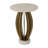 White Marble & Gold Metal Accent Table - 25" Round Modern Glam Side Table for Living Room or Bedroom