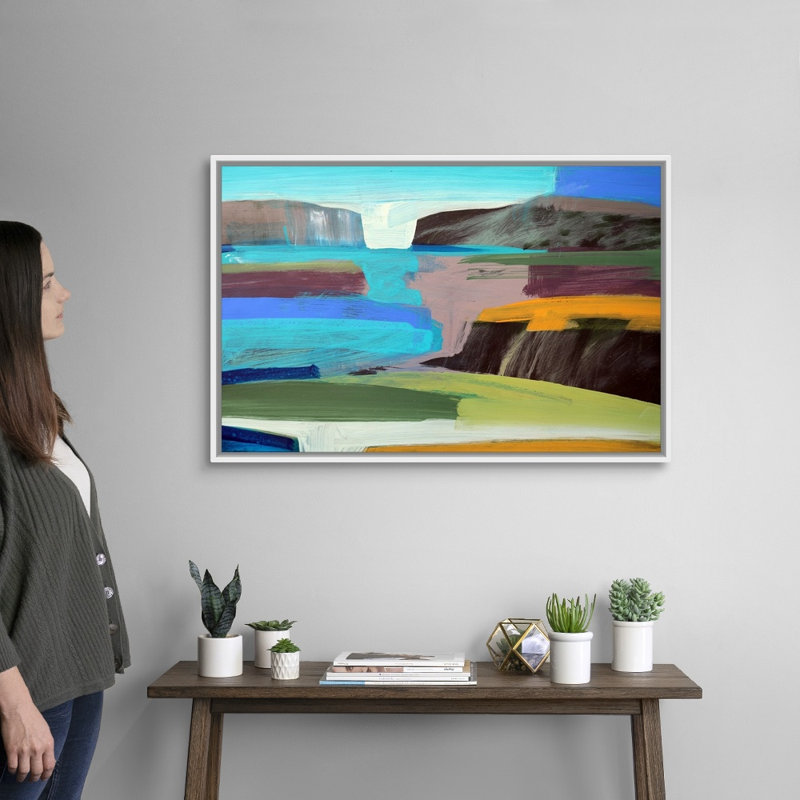«Coastal» par Paul Powis - reproduction d'art sur toile, H 26 po x l 38 po x P 1,75 po, Cadre blanc