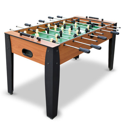 Hathaway Hurricane 54 inch Foosball Table Adult Size for Family Game Rooms - With Smooth Playfield, Dual Abacus Scoring, Weighted Players, Sturdy Leg Levellers & 2 Foosballs - Light Cherry Finish