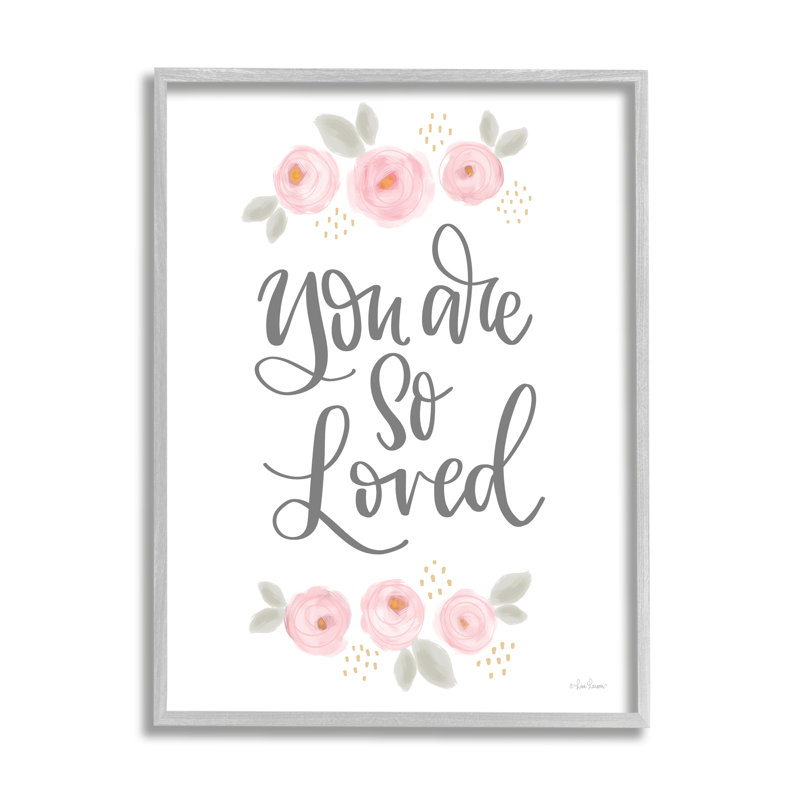 «You Are So Loved Blooming Pivoines» par Lisa Larson - impression, H 14 po x l 11 po x P 1,5 po, Estampe numérique Farmhouse