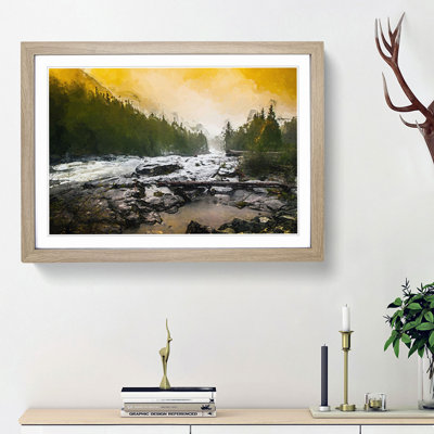 Mountain Stream View in Abstract - Picture Frame Graphic Art Print