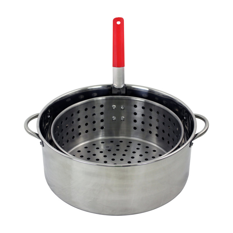 10,5 pte Pot en acier inoxydable avec panier à crépine