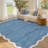 Machine Washable Rug Modern Scalloped Rug Non Slip, Neutral Indoor Carpet, Soft Non Shedding Floor Covering, Low Pile Thin Foldable Printed Mats for Living Room Bedroom Nursery-691826261