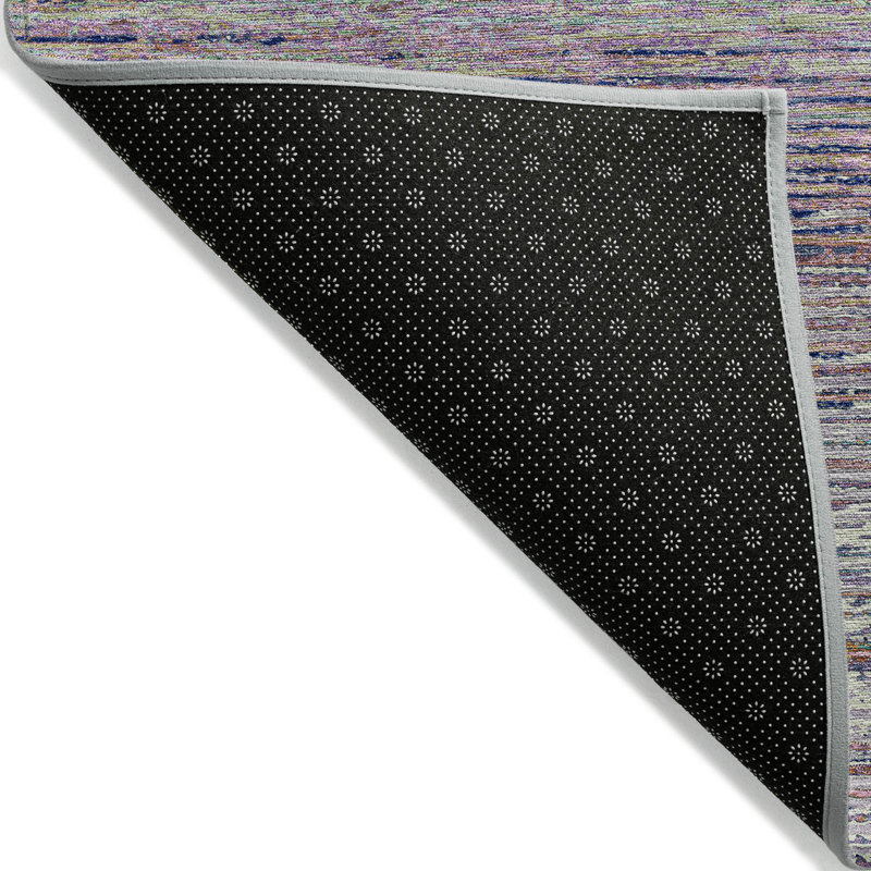 Tapis intérieur lavable rayé 3 pi x 5 pi rosé